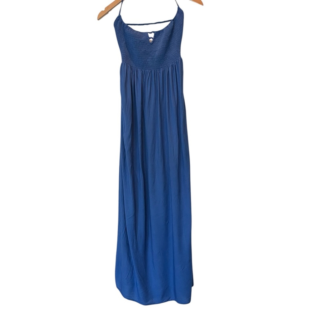 Area Stars Kelli Halter Strapless Maxi Dress in Blue - Size L